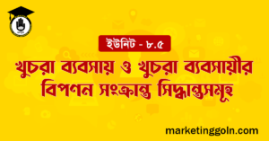 খুচরা ব্যবসায় ও খুচরা ব্যবসায়ীর বিপণন সংক্রান্ত সিদ্ধান্তসমূহ
