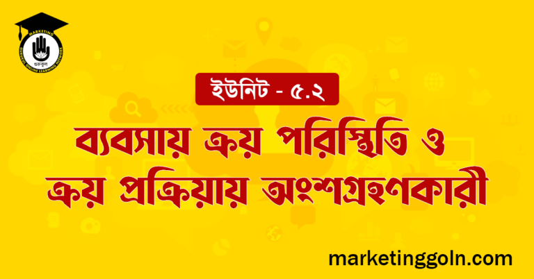 ব্যবসায় ক্রয় পরিস্থিতি ও ক্রয় প্রক্রিয়ায় অংশগ্রহণকারী
